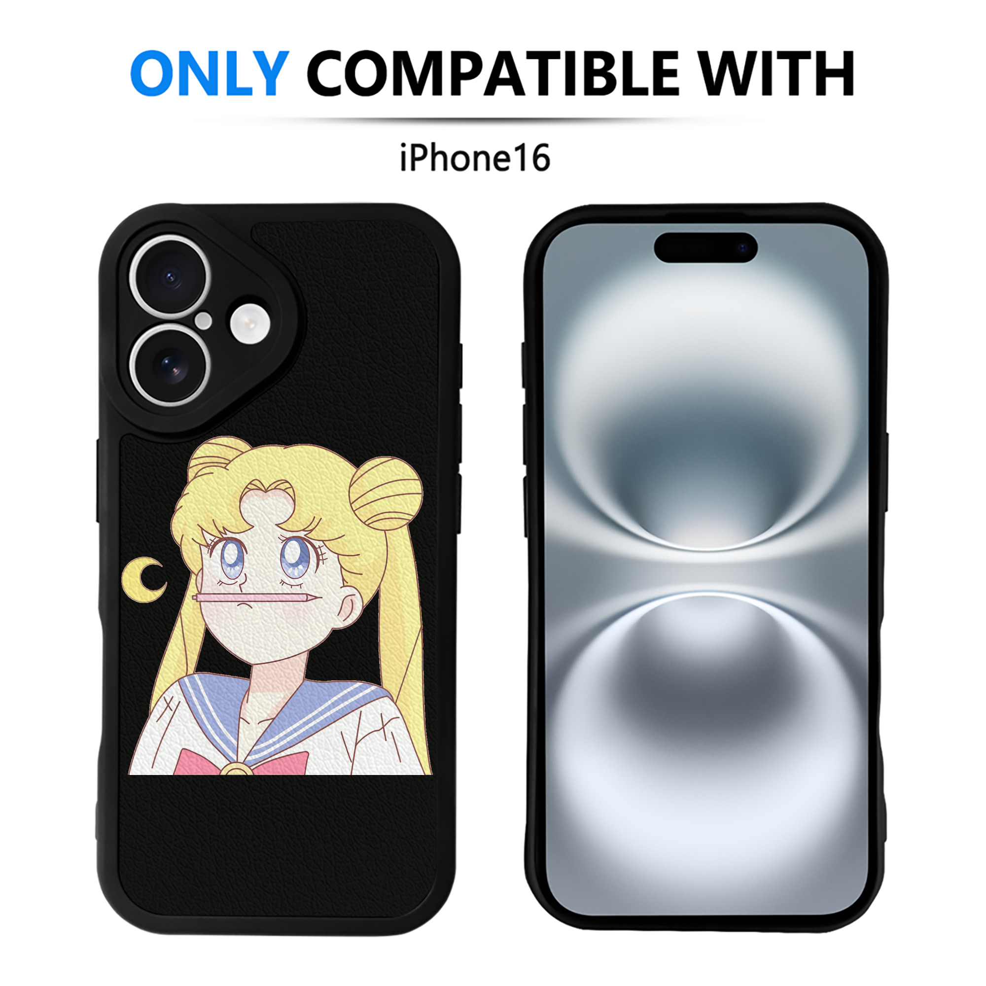 （画像用） 美少女戦士セーラームーン 愛野 美奈子 あいの みなこ Sailor Moon Aino Minako 【iPhone 16シリーズ対応】シリコンスマホケース（レザー調） 材質：シリコン